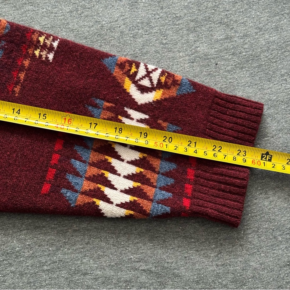 Pendleton Men's Chief Joseph Burgundy Southwestern LambswoolPullover Sweater XL - Picture 8 of 8